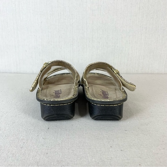 Alegria Women's Karmen Glitz Gold Faux Snakeskin Leather Sandals - Size 39/9 US - Picture 5 of 14